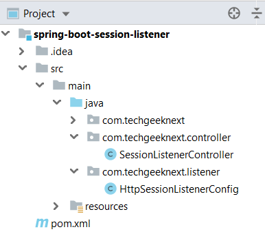 Spring Boot Session Listener Project