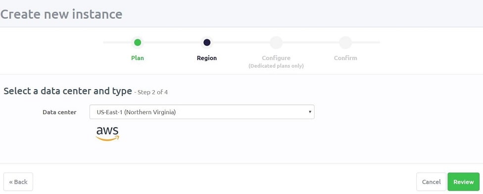 CloudAMQP create instance page